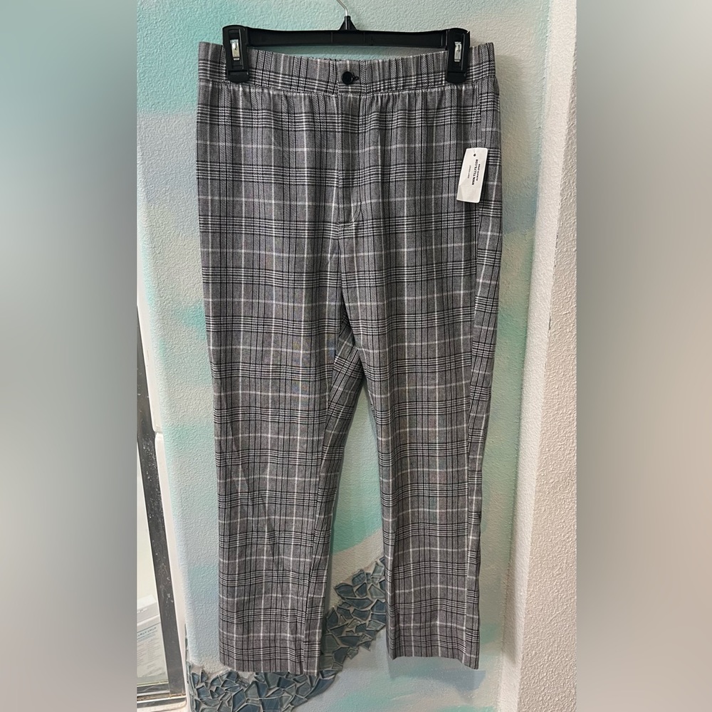 NWT Sky & Sparrow Black & White Plaid Trouser Pants